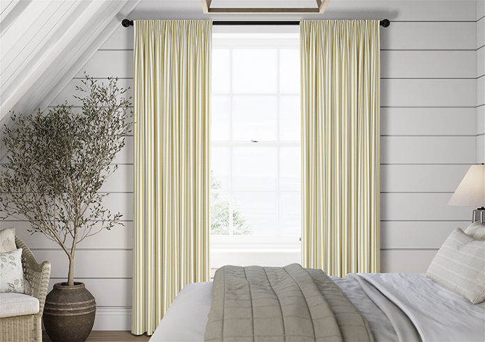 Lace Stripes, Saffron - Made to Measure Curtains - Image 3